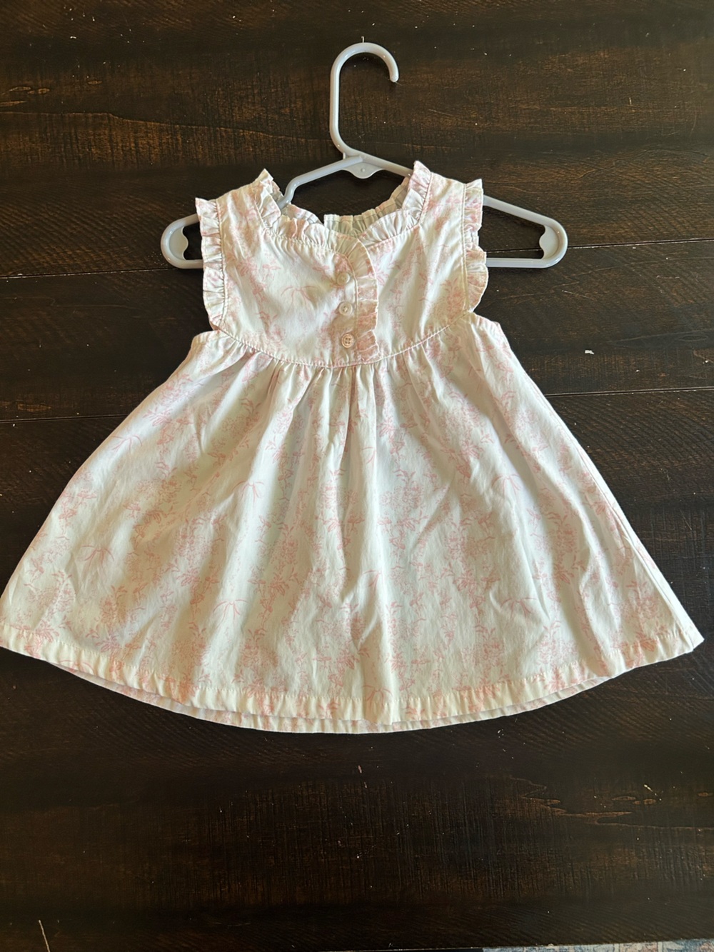 Mud pie Baby Girls Sleeveless Toile Print Ruffle Trim Dress